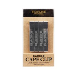 Black Ice 4pc Barber Salon Metal Collar Clip for Cape | BIC020