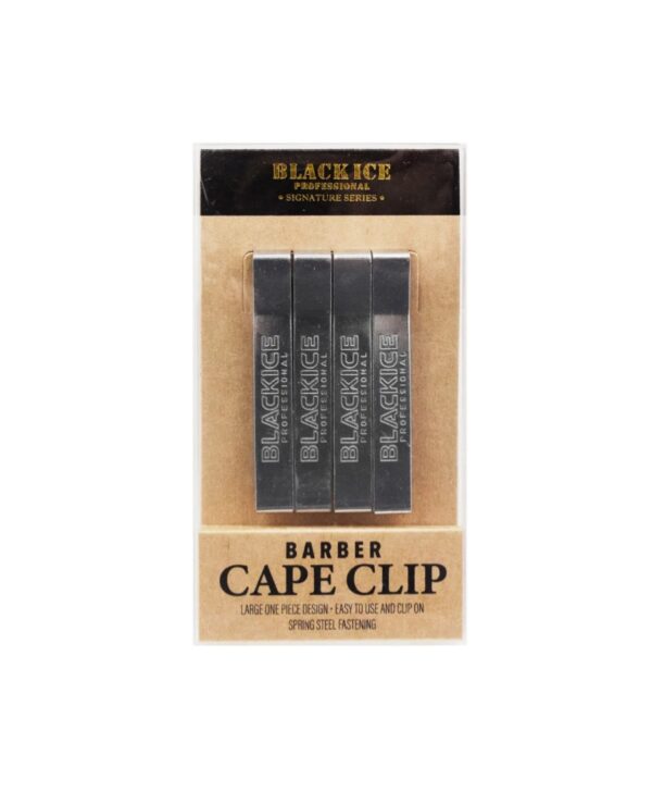 Black Ice 4pc Barber Salon Metal Collar Clip for Cape | BIC020