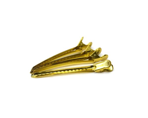 Black Ice 4pc Duck Bill Hair Clips Gold | BIC025GOL - Image 2