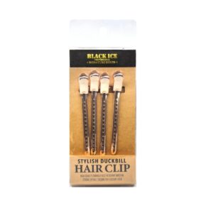 Black Ice 4pc Duckbill Hair Clips Rose Gold | BIC025RGO