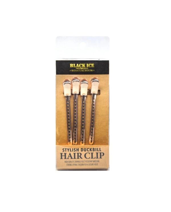 Black Ice 4pc Duckbill Hair Clips Rose Gold | BIC025RGO