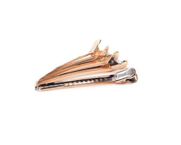 Black Ice 4pc Duckbill Hair Clips Rose Gold | BIC025RGO - Image 2