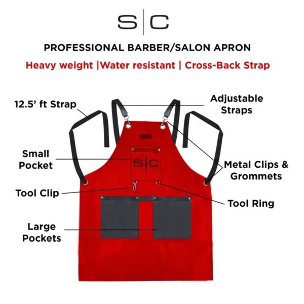 StyleCraft Apron Red/Black (SC315R) - Image 2