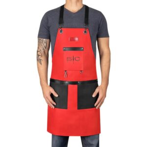 StyleCraft Apron Red/Black (SC315R)