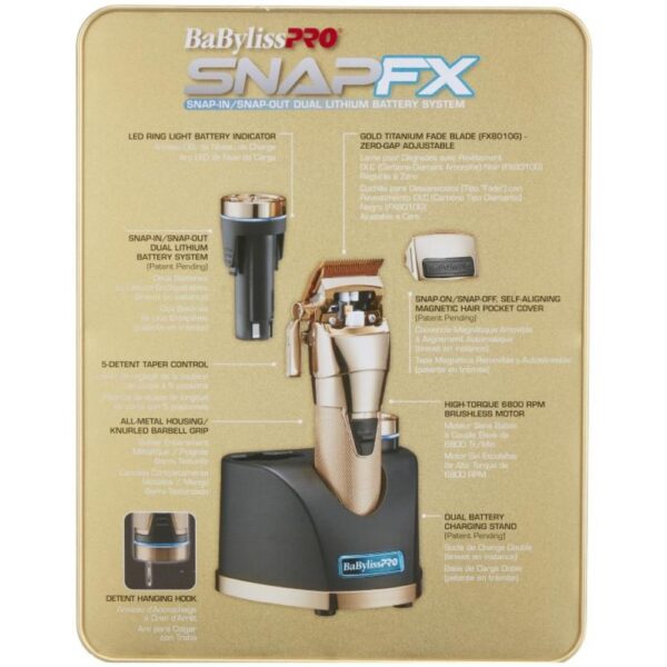 BaBylissPRO SNAPFX Clipper Gold (FX890GI) - Image 4