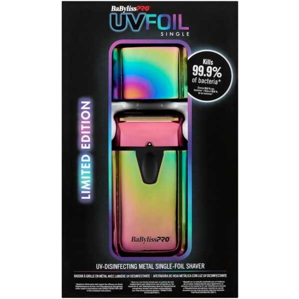 BaBylissPRO UV Single Foil Shaver Iridescent (FXLFS1RB) - Image 3