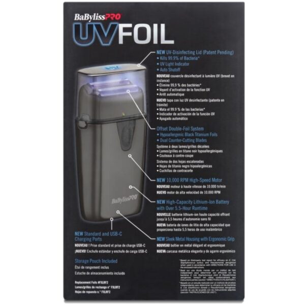 BaBylissPRO UV Double Foil Shaver (FXLFS2) - Image 5