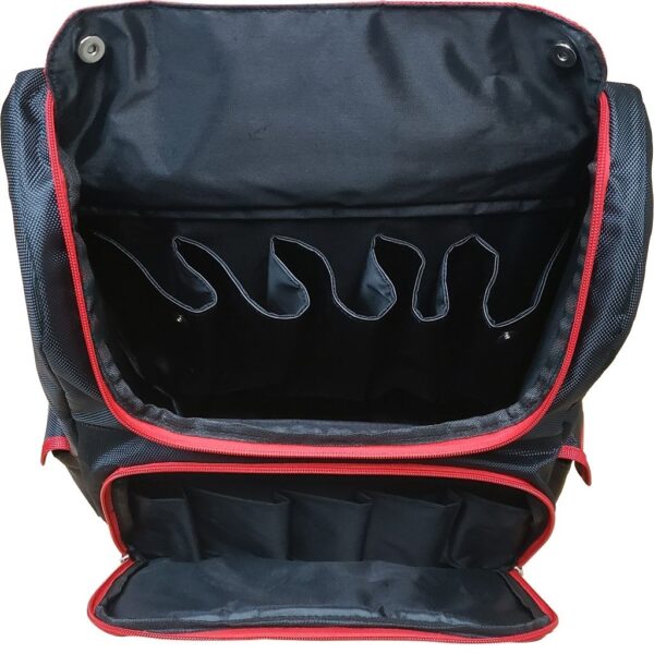 Vincent Barber Backpack Navy/Red Stripe - Image 3