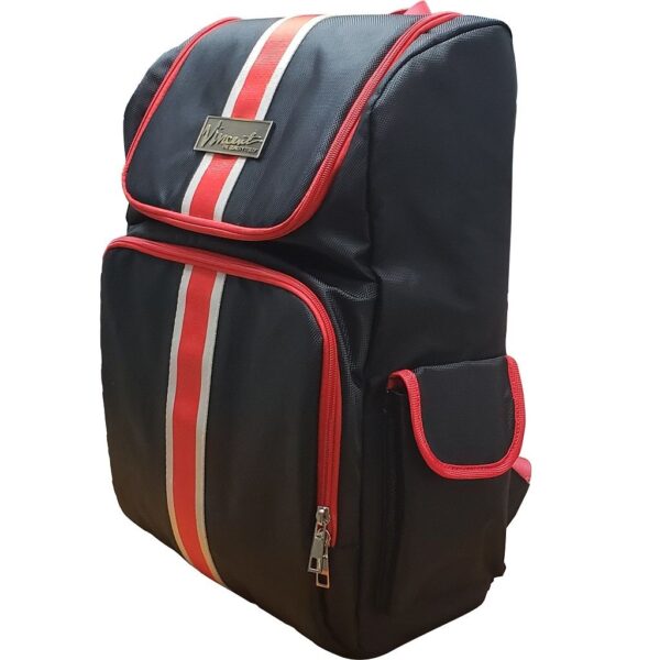 Vincent Barber Backpack Navy/Red Stripe - Image 4